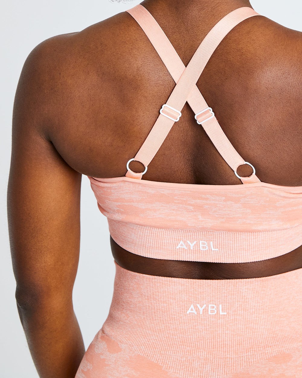 AYBL Evolve Camo Seamless Sports Bra Peach | 639057-HRS