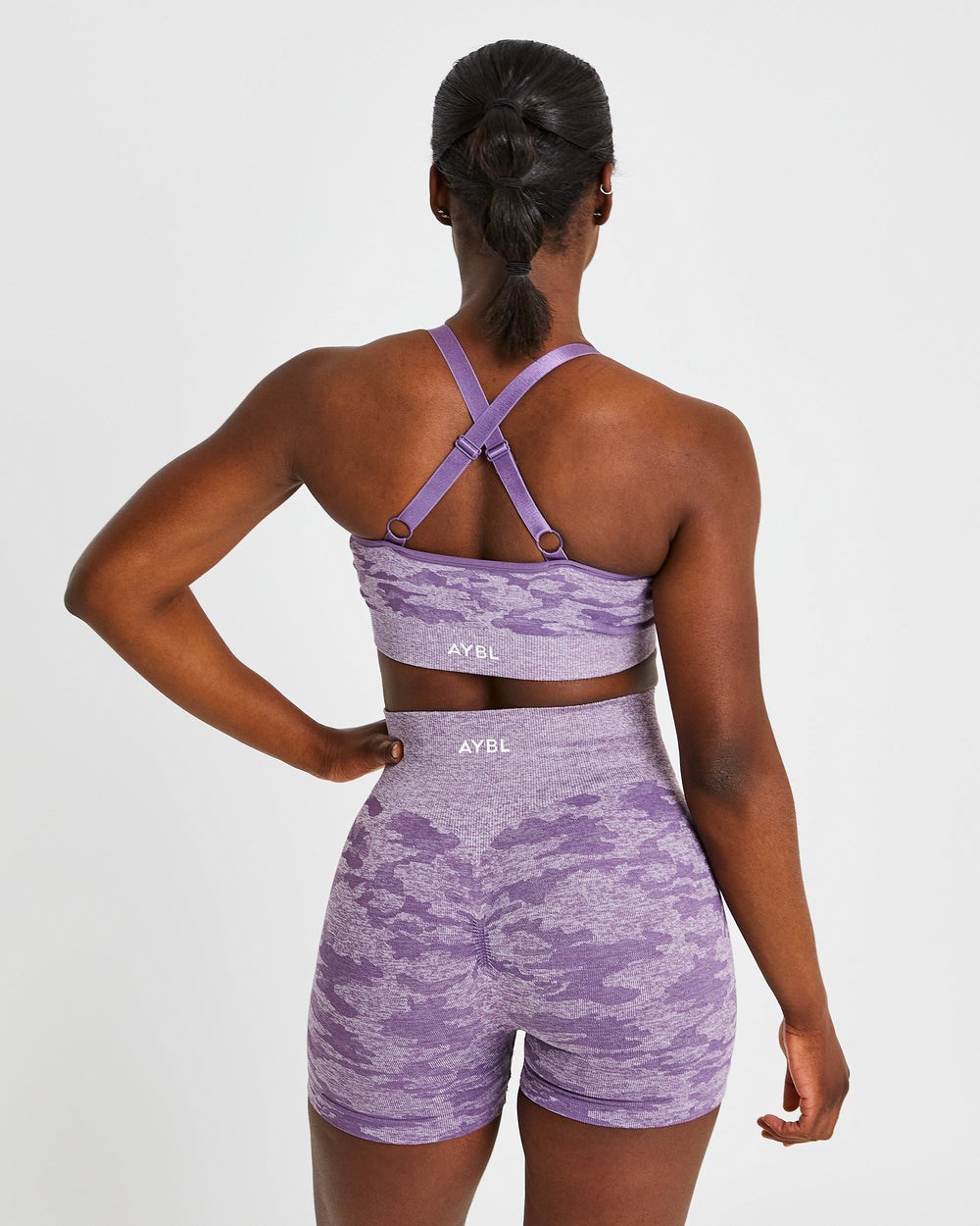 AYBL Evolve Camo Seamless Sports Bra Plum | 129436-ENJ