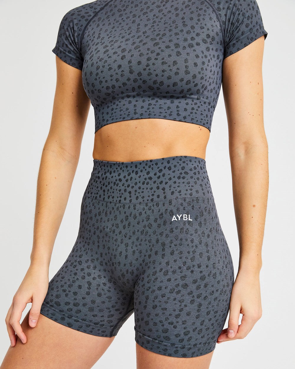 AYBL Evolve Speckle Seamless Crop Top Charcoal | 490867-IMF