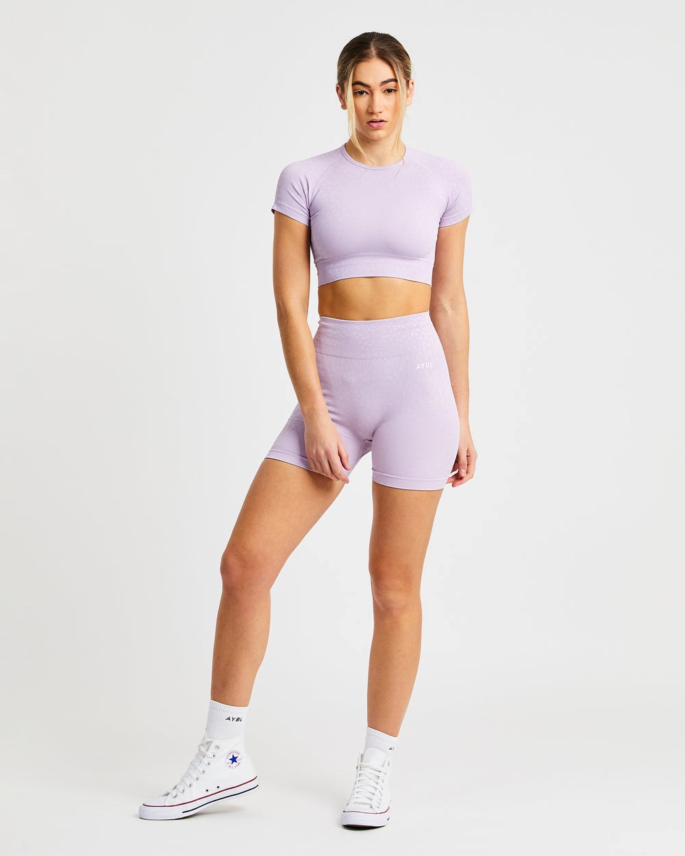 AYBL Evolve Speckle Seamless Crop Top Lilac | 013785-AVI