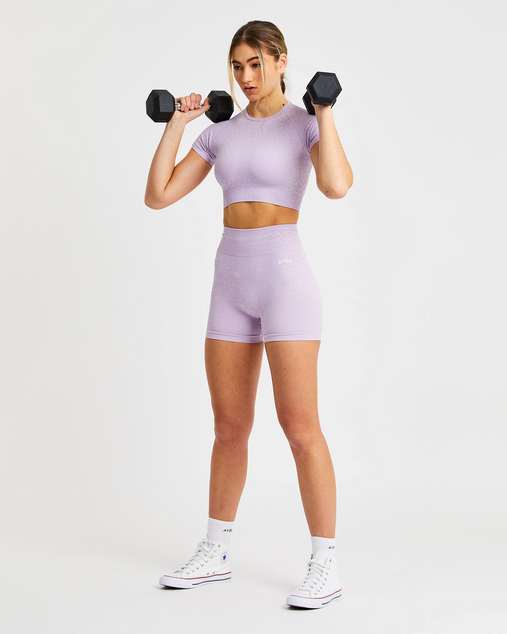 AYBL Evolve Speckle Seamless Crop Top Lilac | 013785-AVI