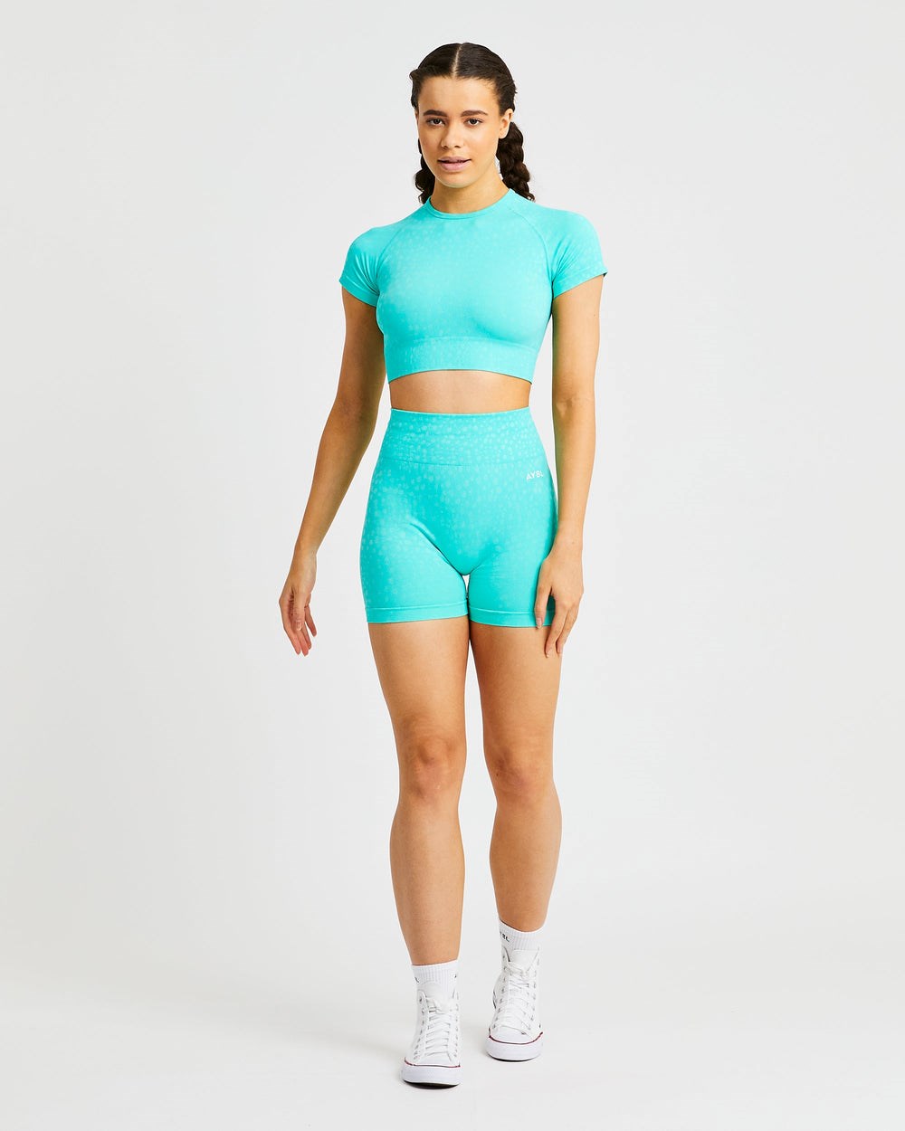 AYBL Evolve Speckle Seamless Crop Top Zielone | 976234-NDT