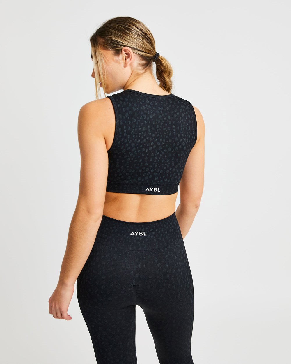 AYBL Evolve Speckle Seamless Crop Vest Czarne | 059863-QXC