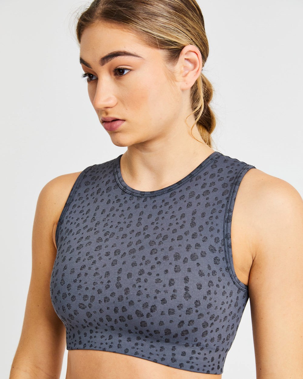 AYBL Evolve Speckle Seamless Crop Vest Charcoal | 458603-GVU