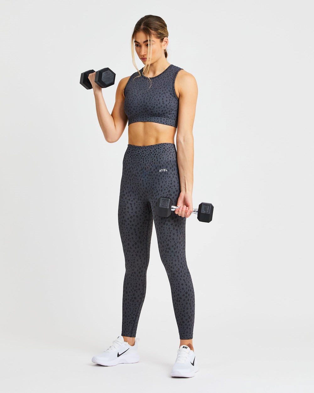 AYBL Evolve Speckle Seamless Crop Vest Charcoal | 458603-GVU