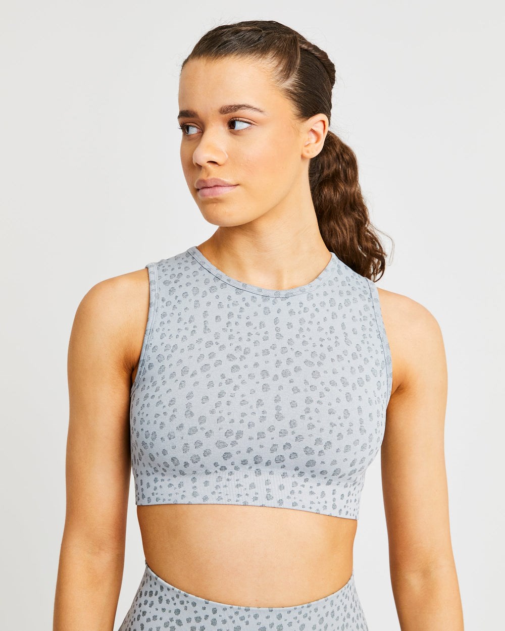 AYBL Evolve Speckle Seamless Crop Vest Głęboka Szare | 324180-OCP