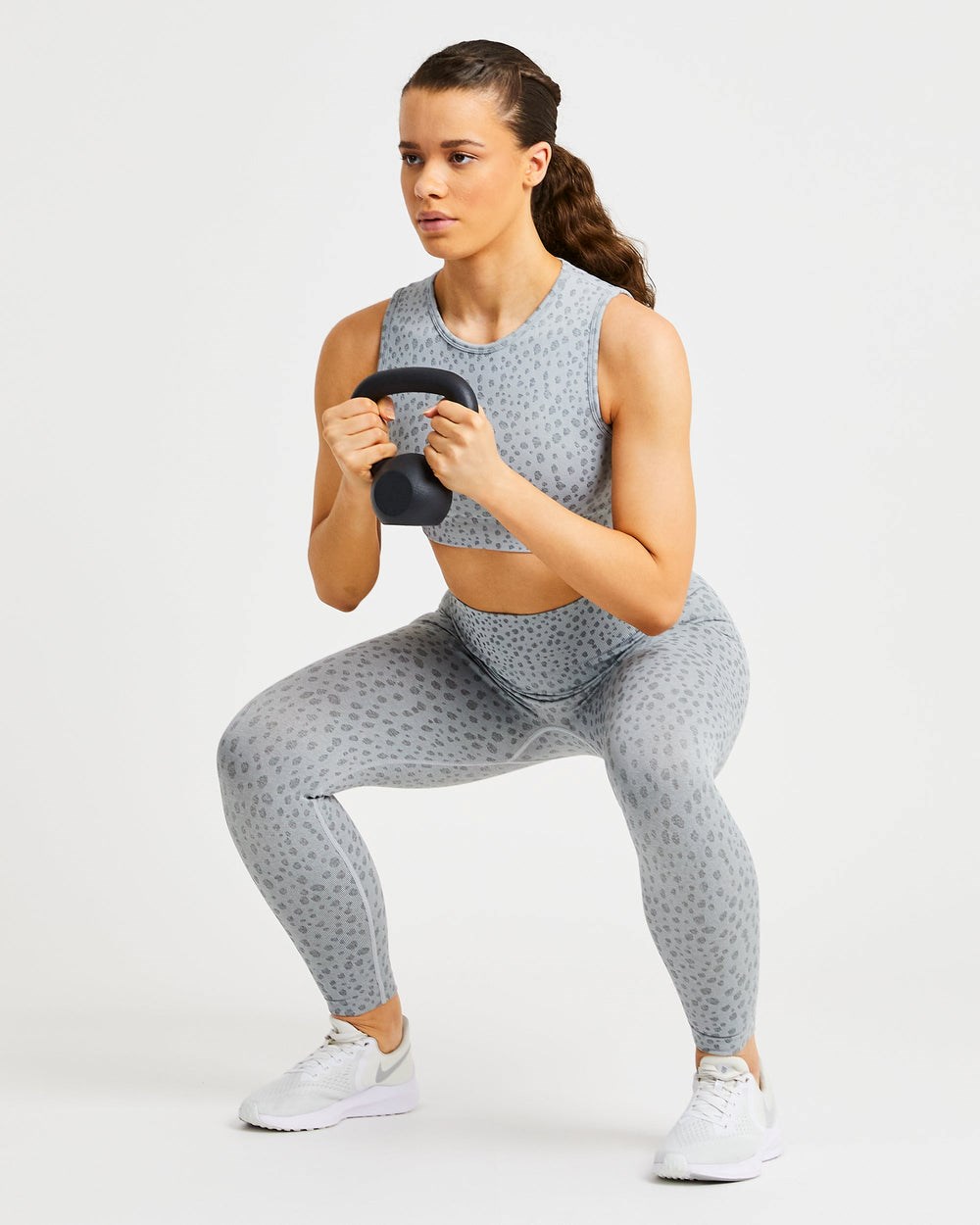 AYBL Evolve Speckle Seamless Crop Vest Głęboka Szare | 324180-OCP