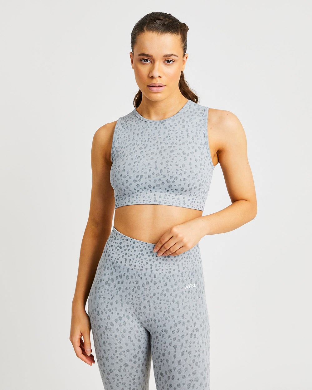 AYBL Evolve Speckle Seamless Crop Vest Głęboka Szare | 324180-OCP