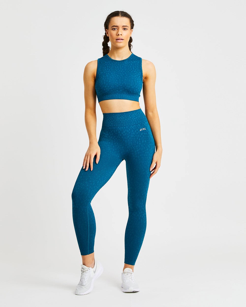 AYBL Evolve Speckle Seamless Crop Vest Teal | 245316-MRB