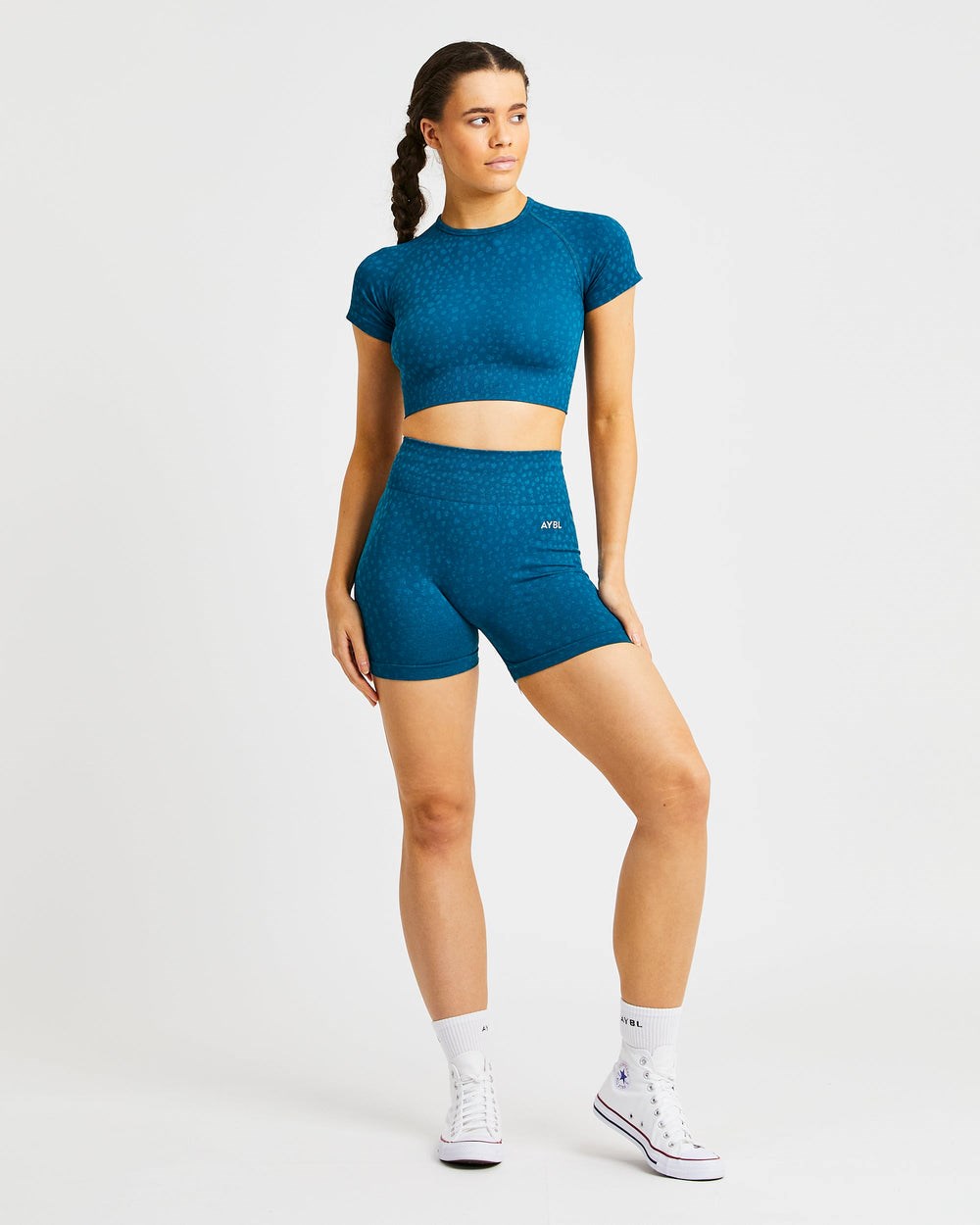 AYBL Evolve Speckle Seamless Crop Vest Teal | 245316-MRB