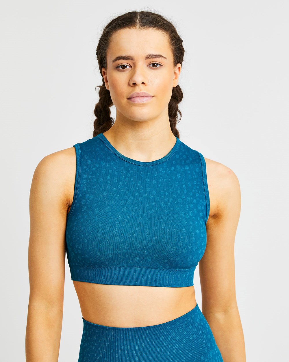 AYBL Evolve Speckle Seamless Crop Vest Teal | 245316-MRB