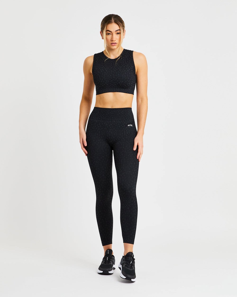 AYBL Evolve Speckle Seamless Leggings Czarne | 497531-IZQ