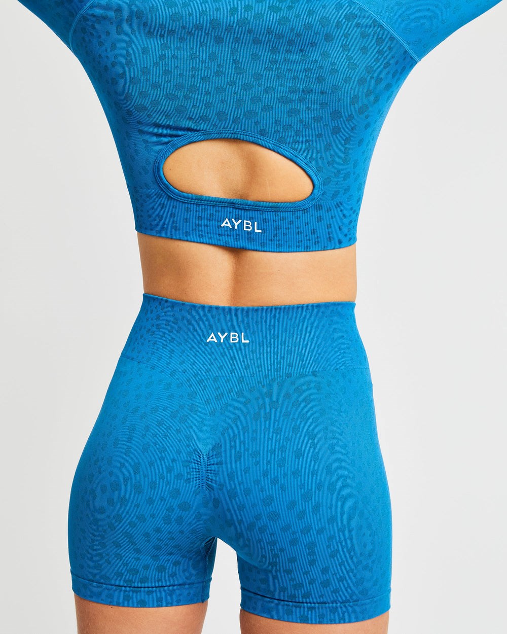 AYBL Evolve Speckle Seamless Long Sleeve Crop Top Niebieskie | 642918-WEA