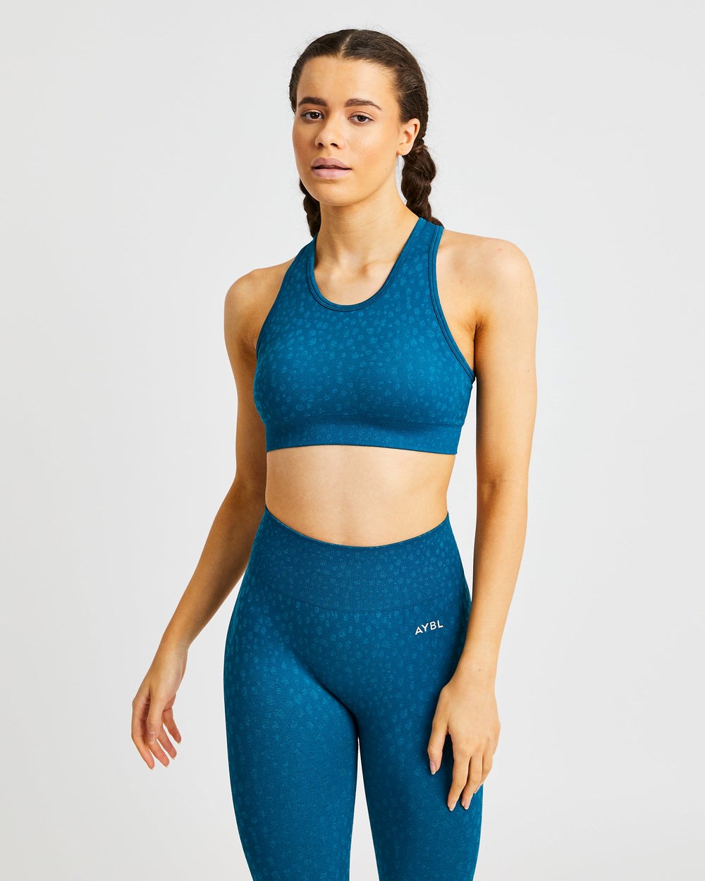 AYBL Evolve Speckle Seamless Sports Bra Teal | 480921-AYQ