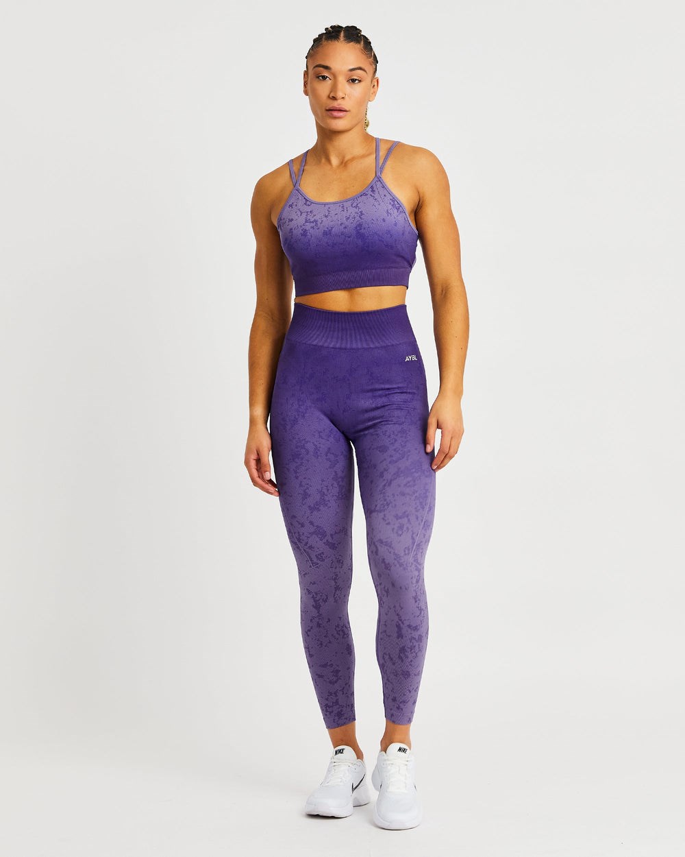 AYBL Flare Seamless Leggings Fioletowe | 798215-USG