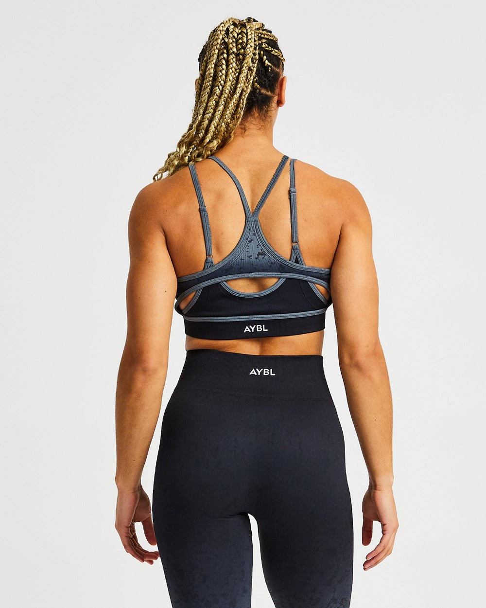 AYBL Flare Seamless Sports Bra Czarne | 951428-YZK