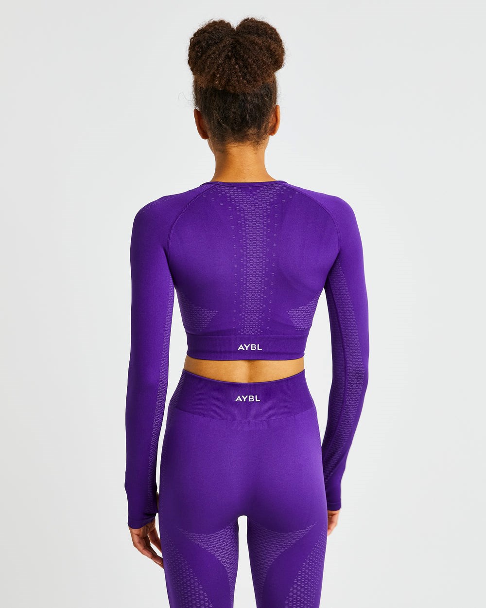 AYBL Ignite Seamless Long Sleeve Crop Top Fioletowe | 246385-CLW