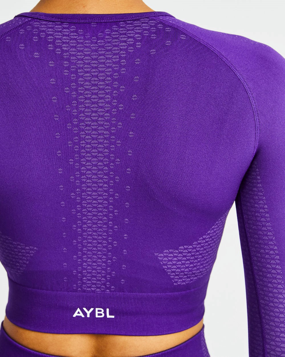 AYBL Ignite Seamless Long Sleeve Crop Top Fioletowe | 246385-CLW