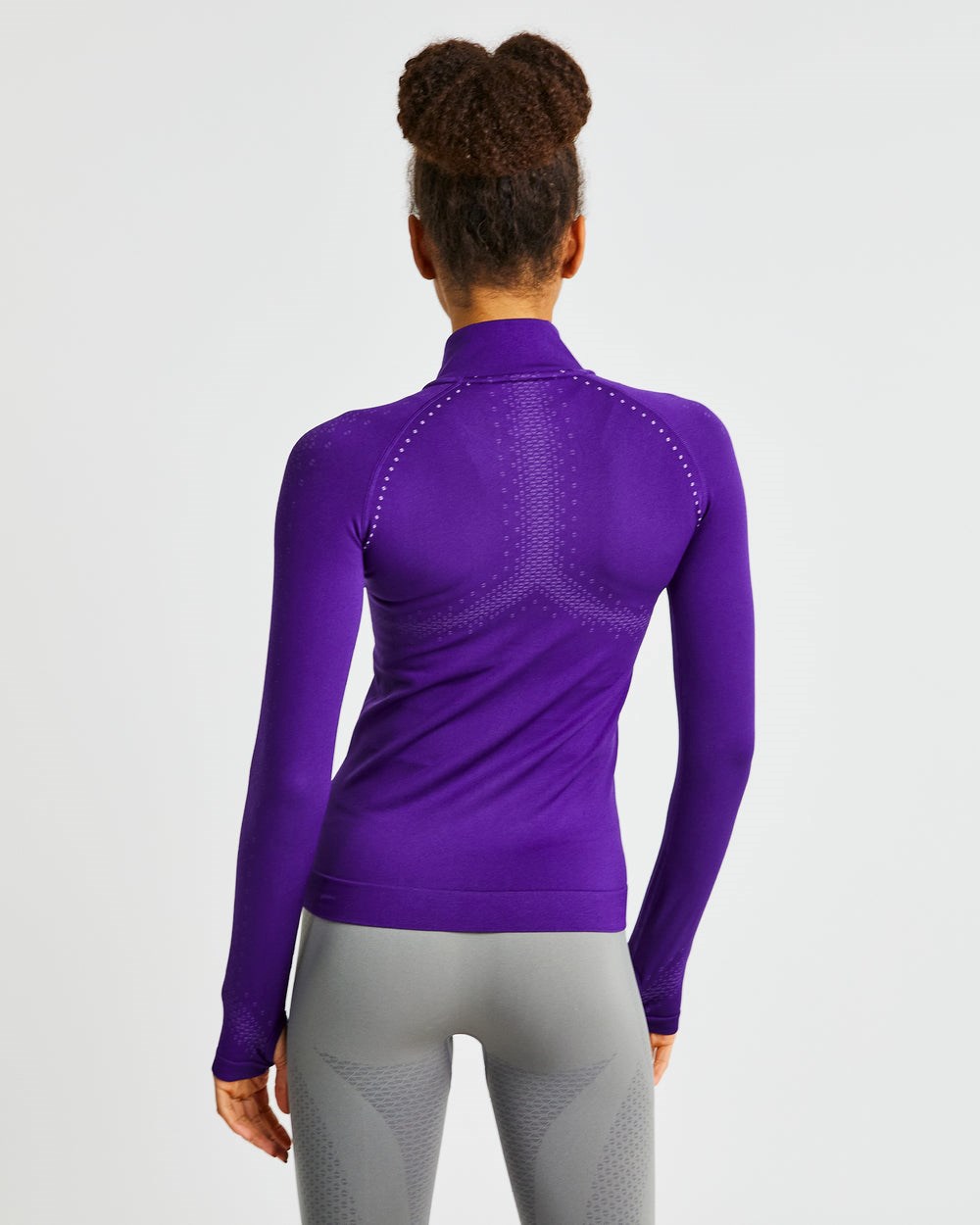 AYBL Ignite Seamless Zip Jacket Fioletowe | 014375-DEX