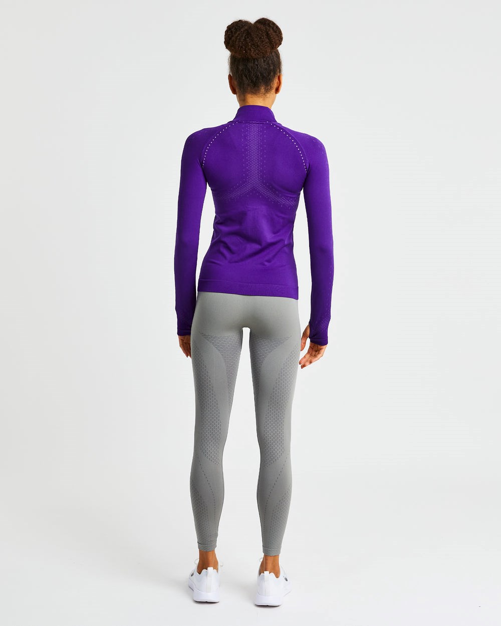 AYBL Ignite Seamless Zip Jacket Fioletowe | 014375-DEX