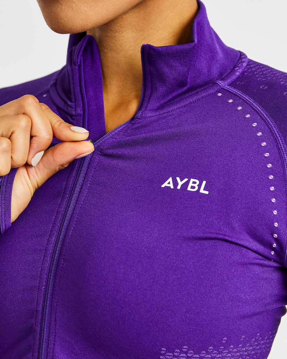 AYBL Ignite Seamless Zip Jacket Fioletowe | 014375-DEX