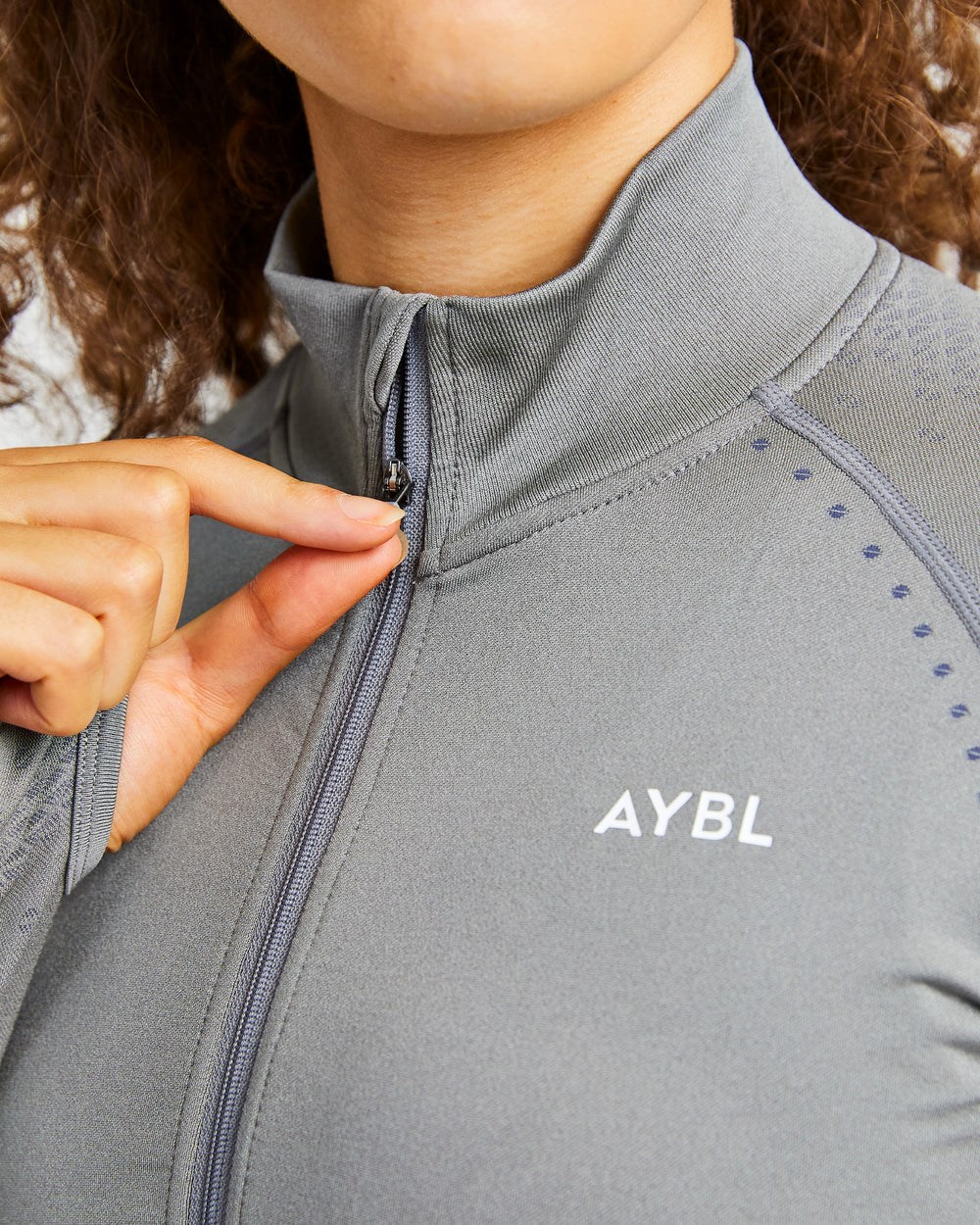 AYBL Ignite Seamless Zip Jacket Szare | 294678-ZBT