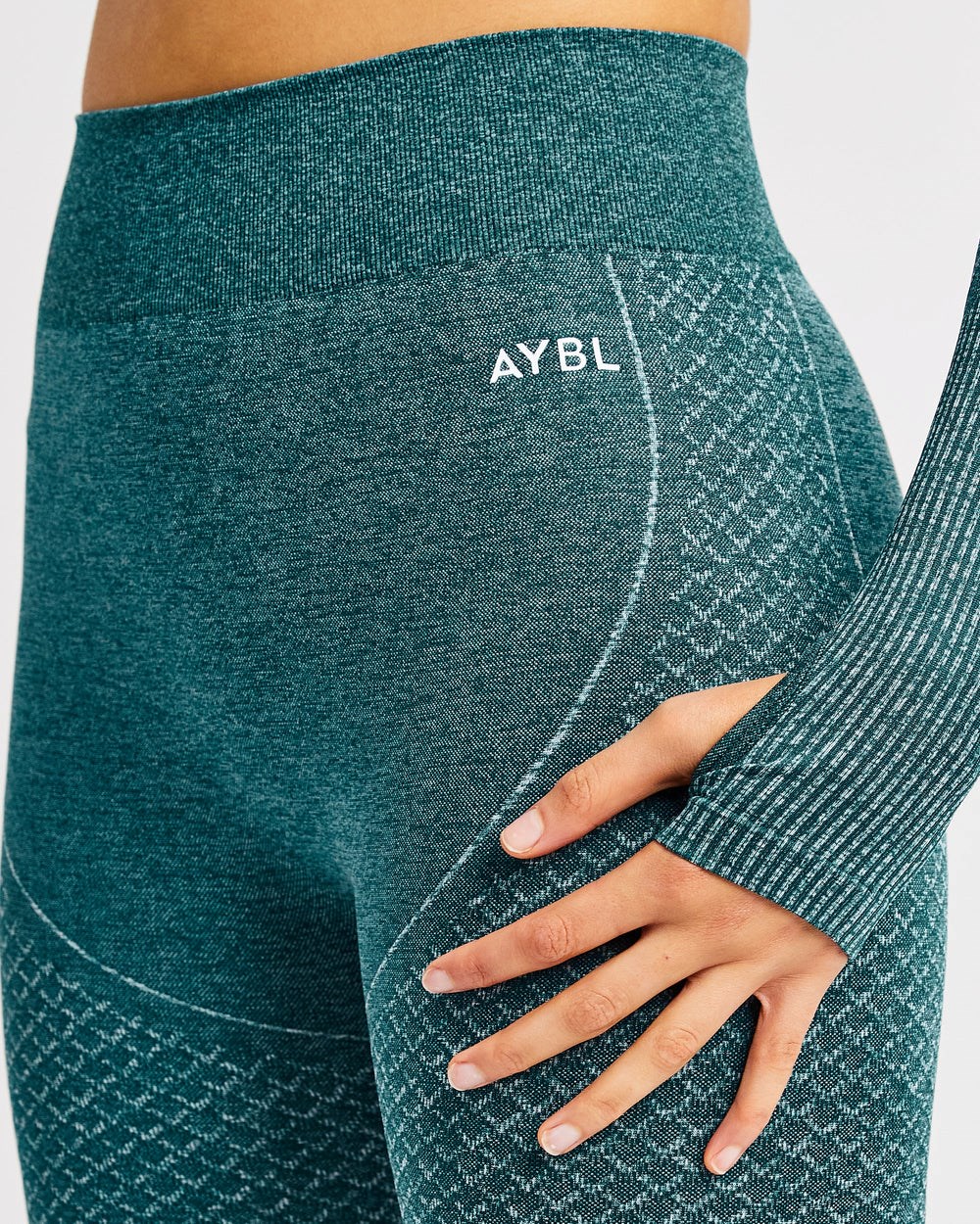 AYBL Impact Seamless Long Sleeve Crop Top Zielone | 537416-TXS