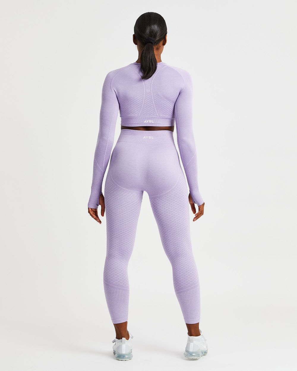 AYBL Impact Seamless Long Sleeve Crop Top Lilac | 958271-GJM