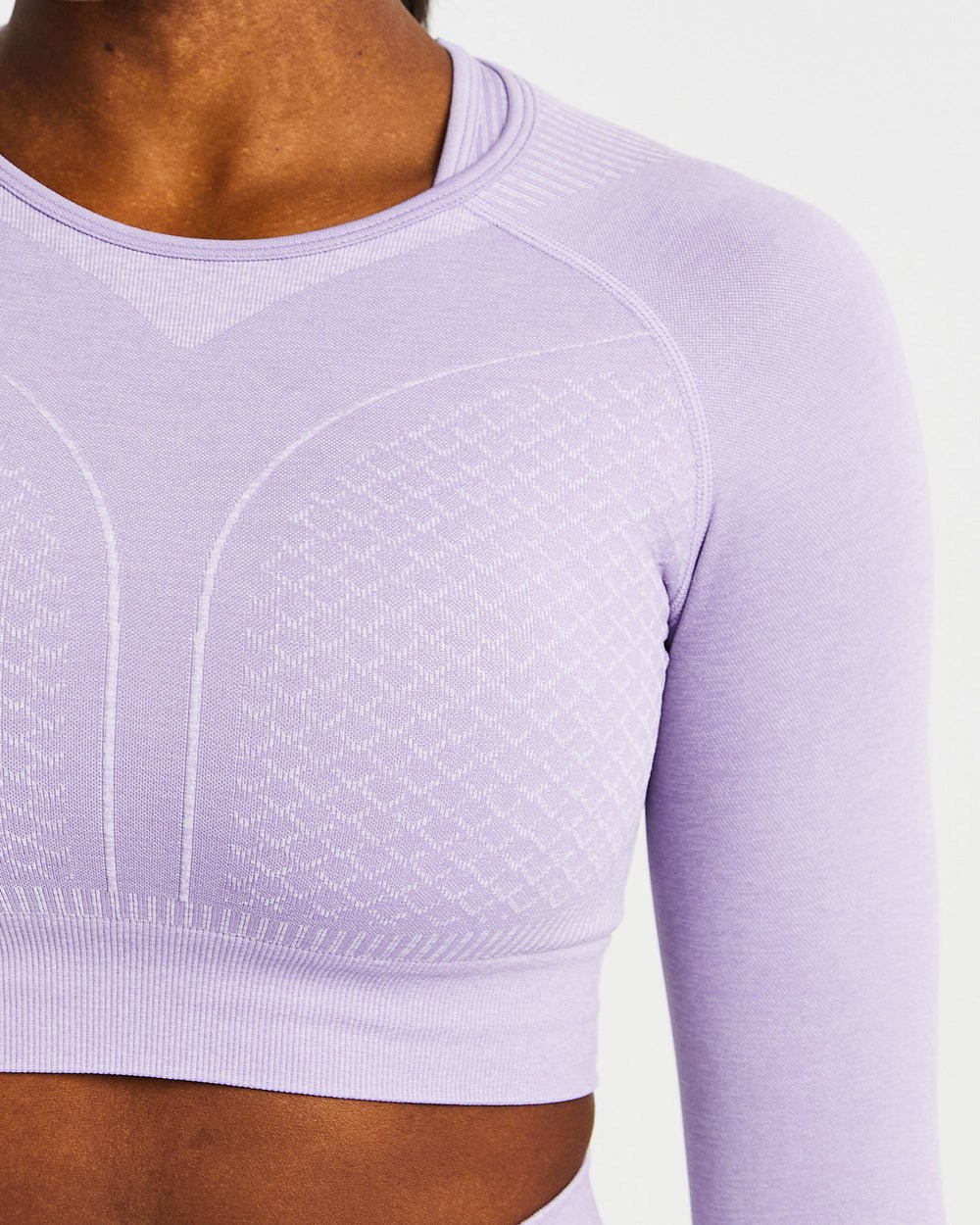 AYBL Impact Seamless Long Sleeve Crop Top Lilac | 958271-GJM