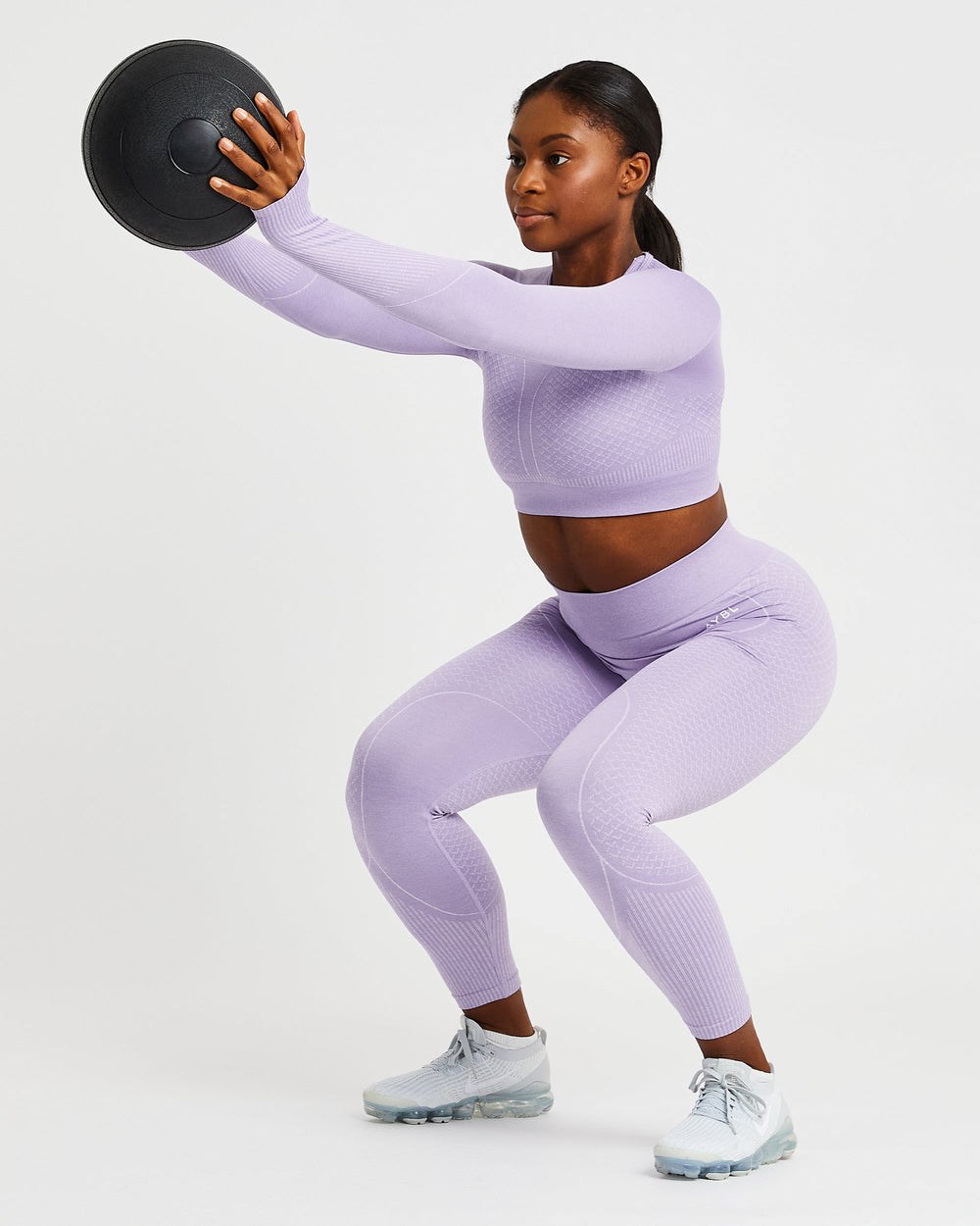 AYBL Impact Seamless Long Sleeve Crop Top Lilac | 958271-GJM