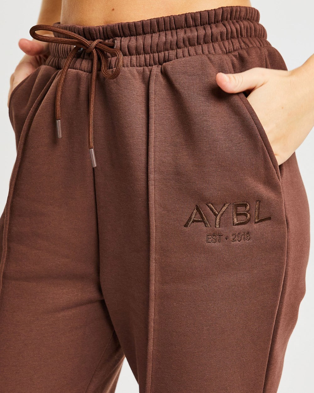 AYBL Luxe Joggers Brązowe | 310692-PFG