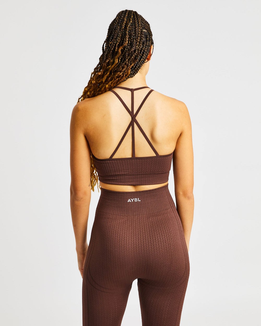 AYBL Luxe Seamless Crop Tank Top Brązowe | 701582-GVE