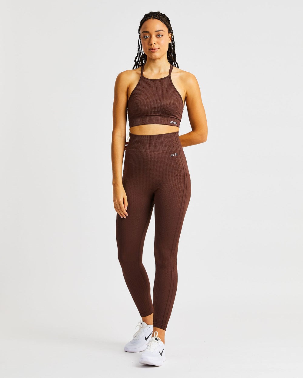 AYBL Luxe Seamless Crop Tank Top Brązowe | 701582-GVE