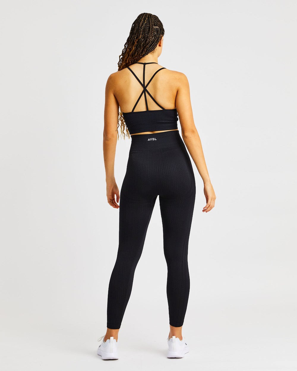 AYBL Luxe Seamless Crop Tank Top Czarne | 910657-RWY