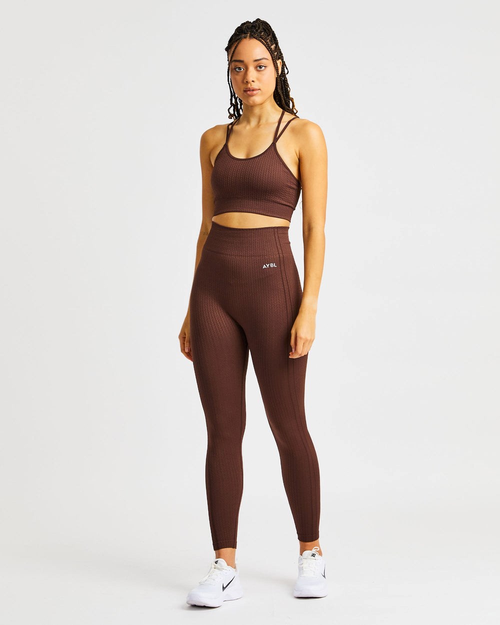 AYBL Luxe Seamless Leggings Brązowe | 914873-SAI