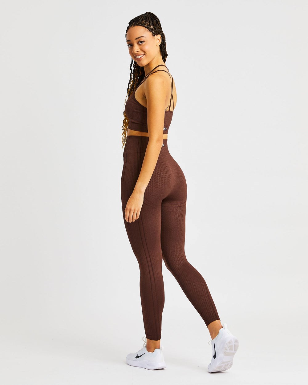 AYBL Luxe Seamless Leggings Brązowe | 914873-SAI