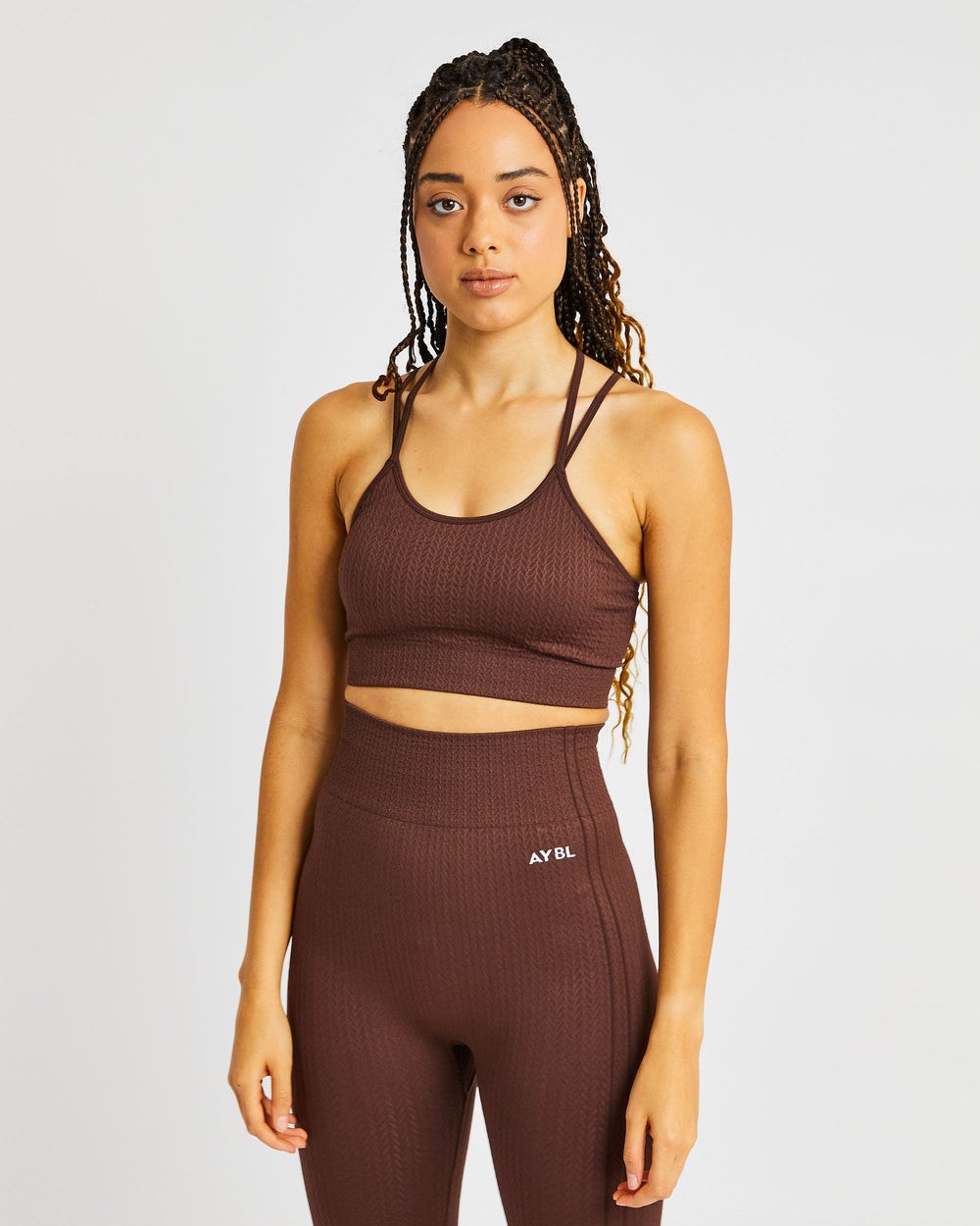 AYBL Luxe Seamless Sports Bra Brązowe | 128094-YKW