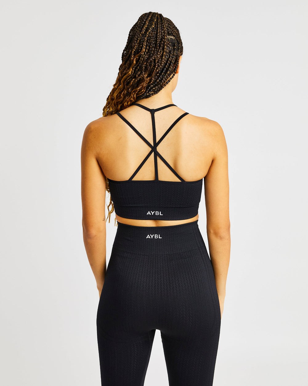 AYBL Luxe Seamless Sports Bra Czarne | 253641-IDK