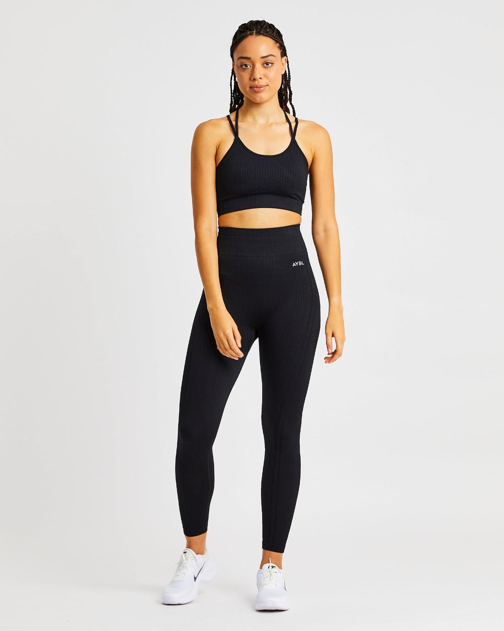 AYBL Luxe Seamless Sports Bra Czarne | 253641-IDK