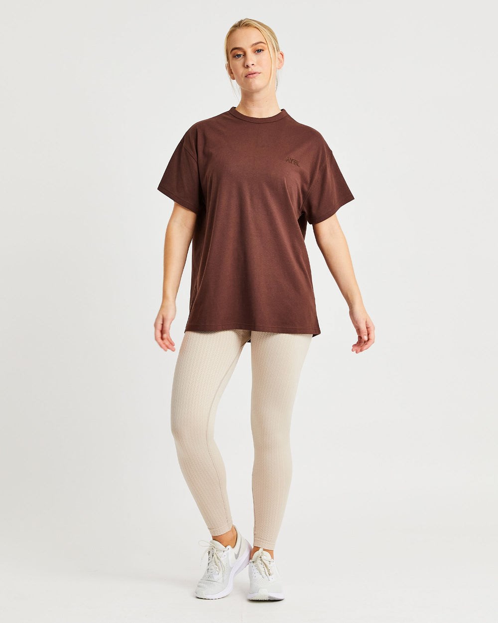 AYBL Luxe T Shirt Brązowe | 432618-EBO