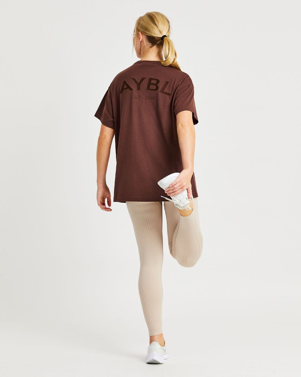 AYBL Luxe T Shirt Brązowe | 432618-EBO