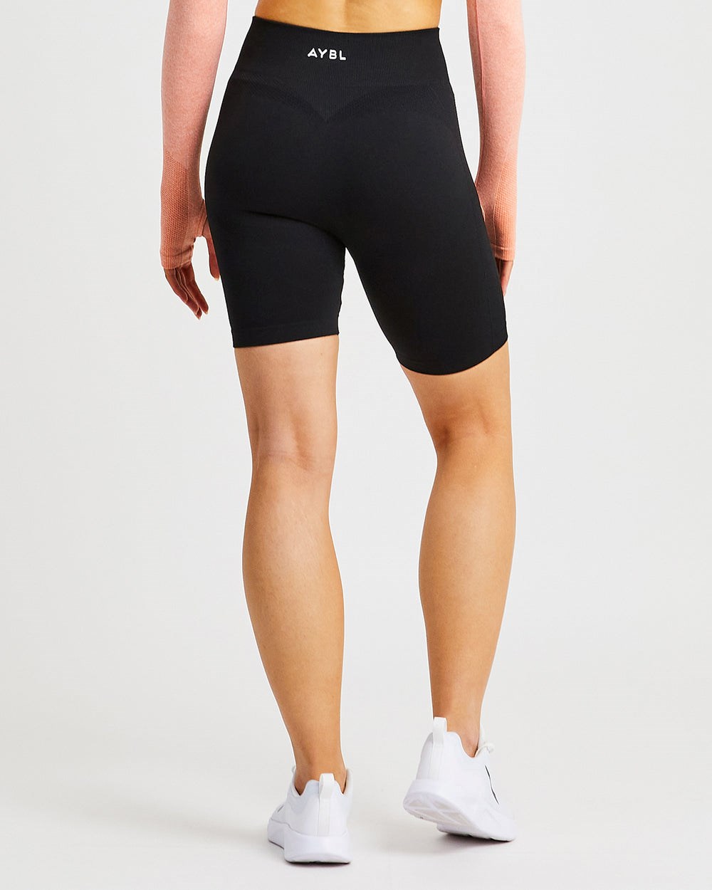 AYBL Motion Seamless Cycling Shorts Czarne | 140683-QBZ