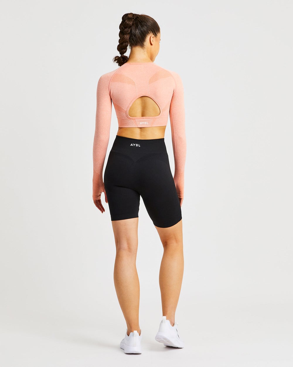 AYBL Motion Seamless Cycling Shorts Czarne | 140683-QBZ