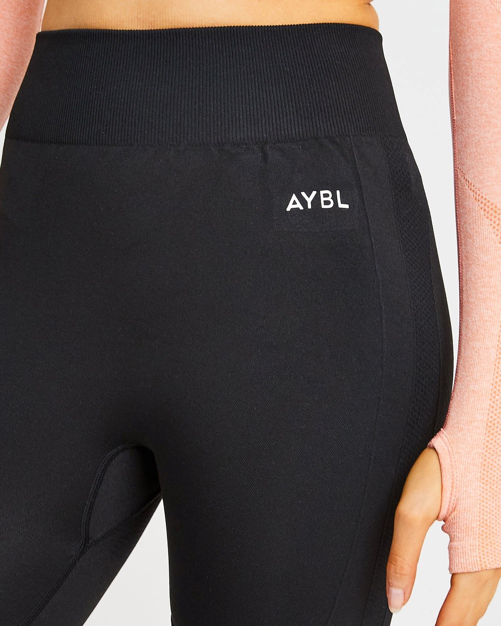 AYBL Motion Seamless Cycling Shorts Czarne | 140683-QBZ