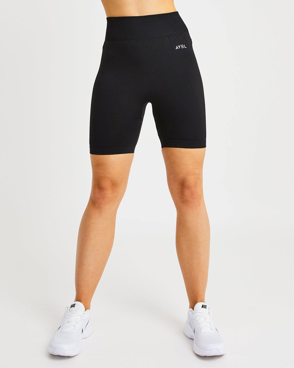 AYBL Motion Seamless Cycling Shorts Czarne | 140683-QBZ