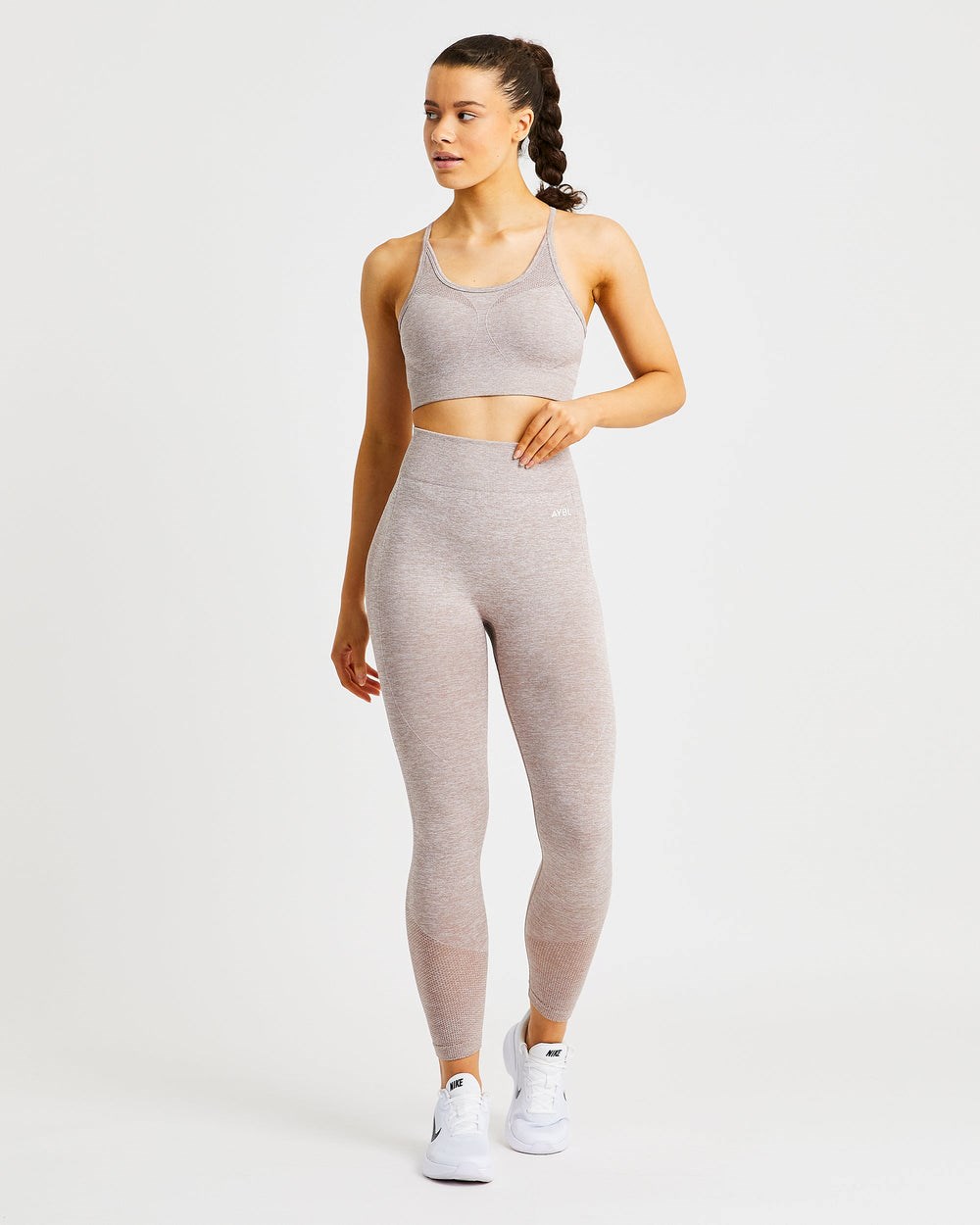 AYBL Motion Seamless Leggings Beżowe | 905671-HPO