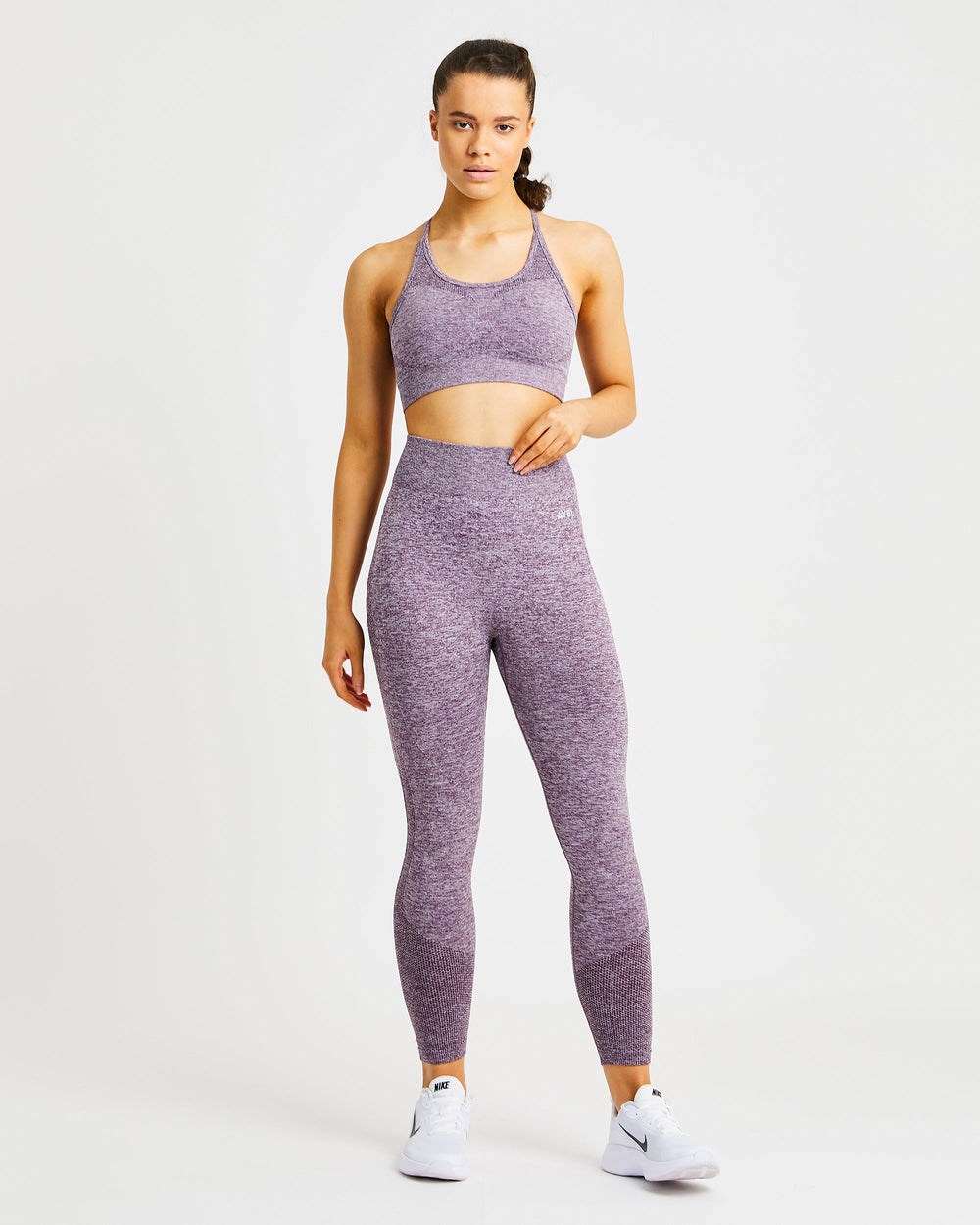 AYBL Motion Seamless Leggings Fioletowe | 532419-MWP