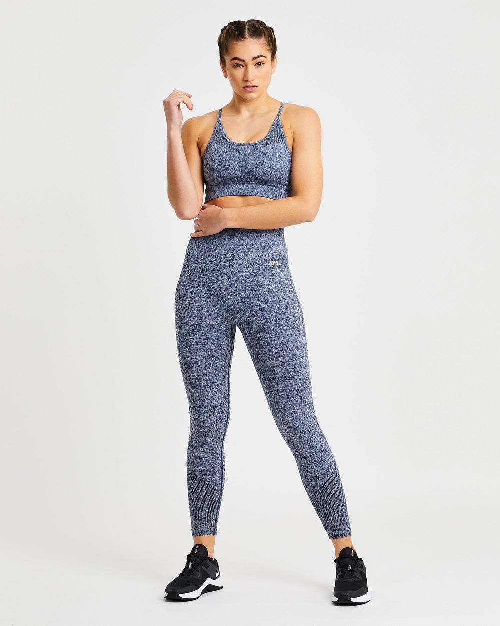 AYBL Motion Seamless Leggings Granatowe | 281746-CAU