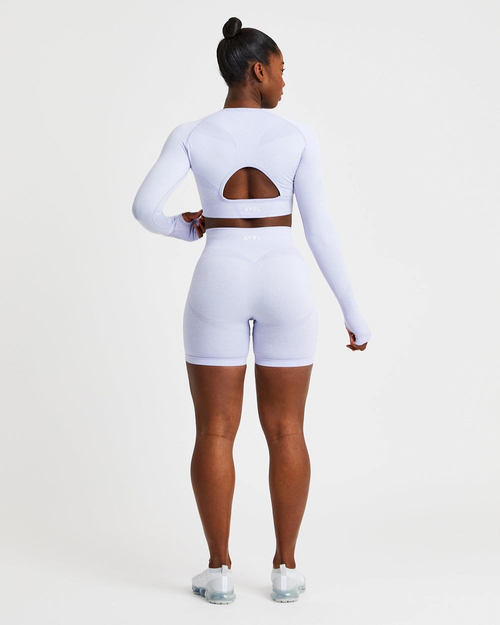 AYBL Motion Seamless Long Sleeve Crop Top Niebieskie | 183079-BRT