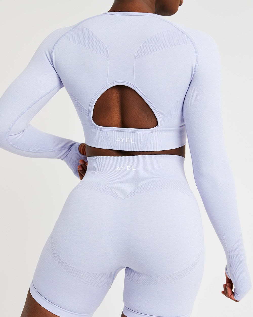 AYBL Motion Seamless Long Sleeve Crop Top Niebieskie | 183079-BRT